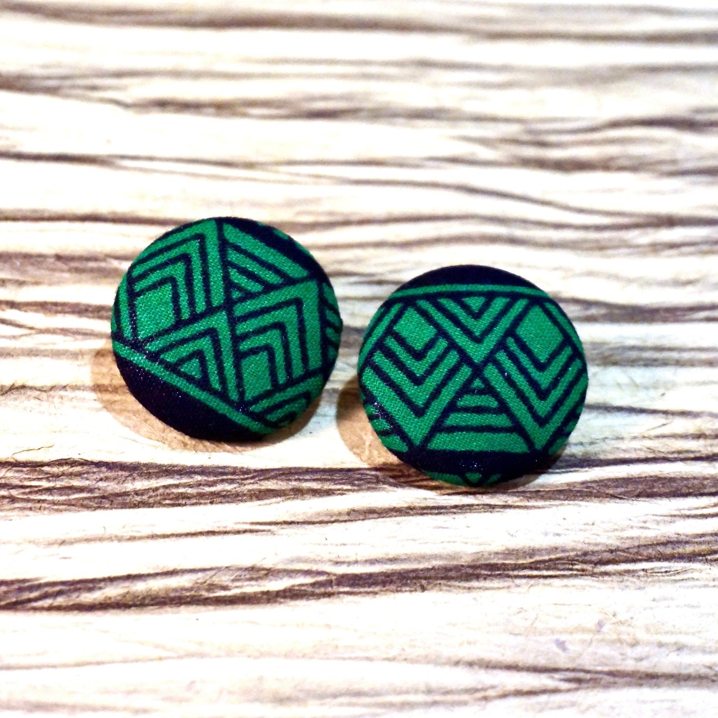 Fara Ankara Fabric Stud Earrings