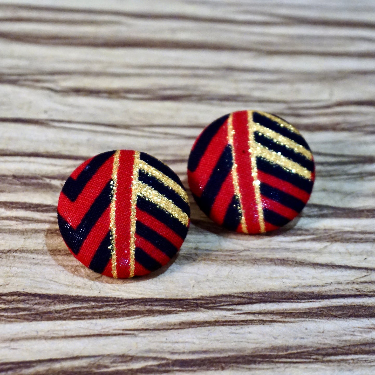 Sharvari Ankara Fabric Stud Earrings