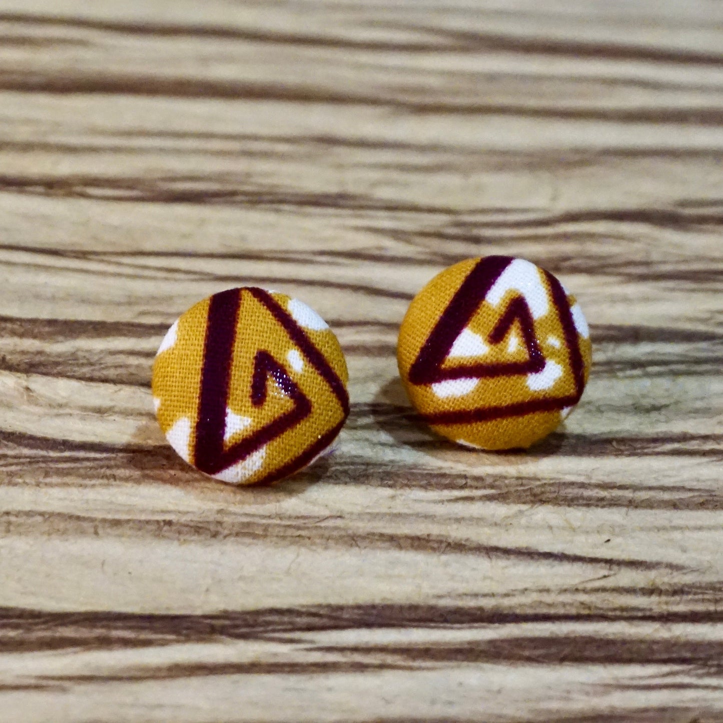 Cyra Ankara Fabric Stud Earrings green