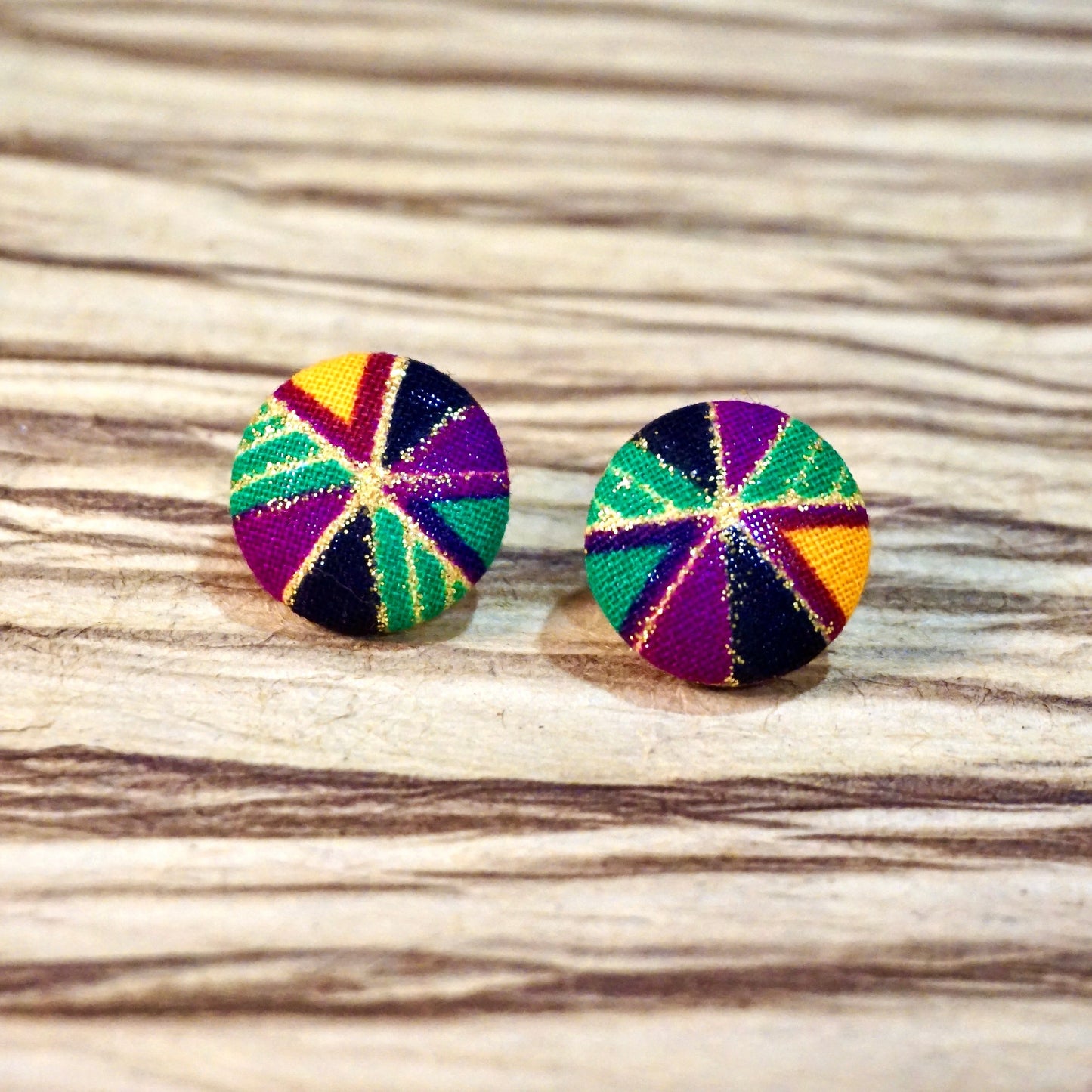 Ushasi Ankara Fabric Stud Earrings