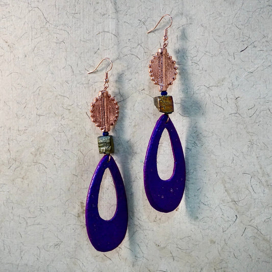 Kalinda Wood Drop Earrings