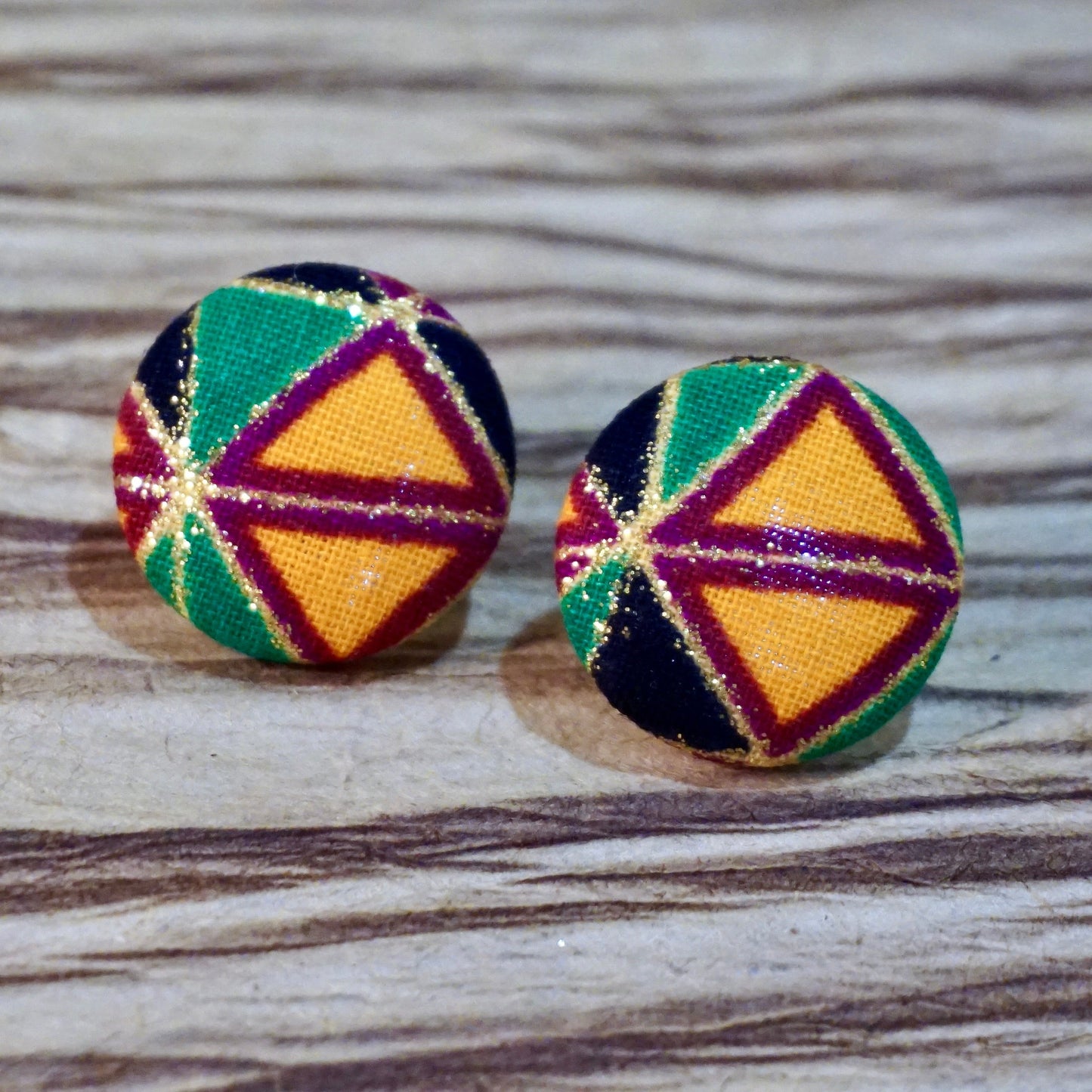 Ushasi Ankara Fabric Stud Earrings