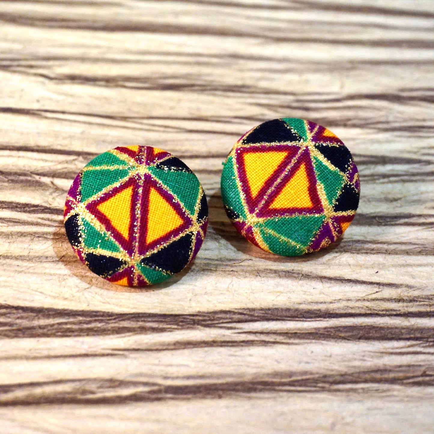 Ushasi Ankara Fabric Stud Earrings