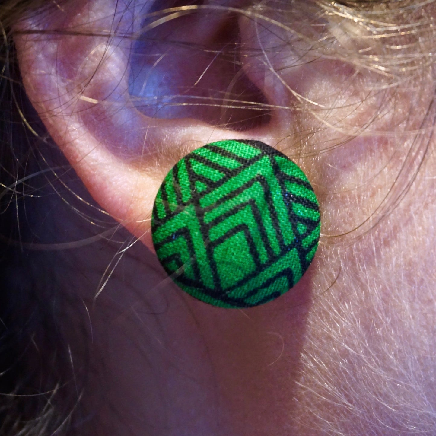 Fara Ankara Fabric Stud Earrings