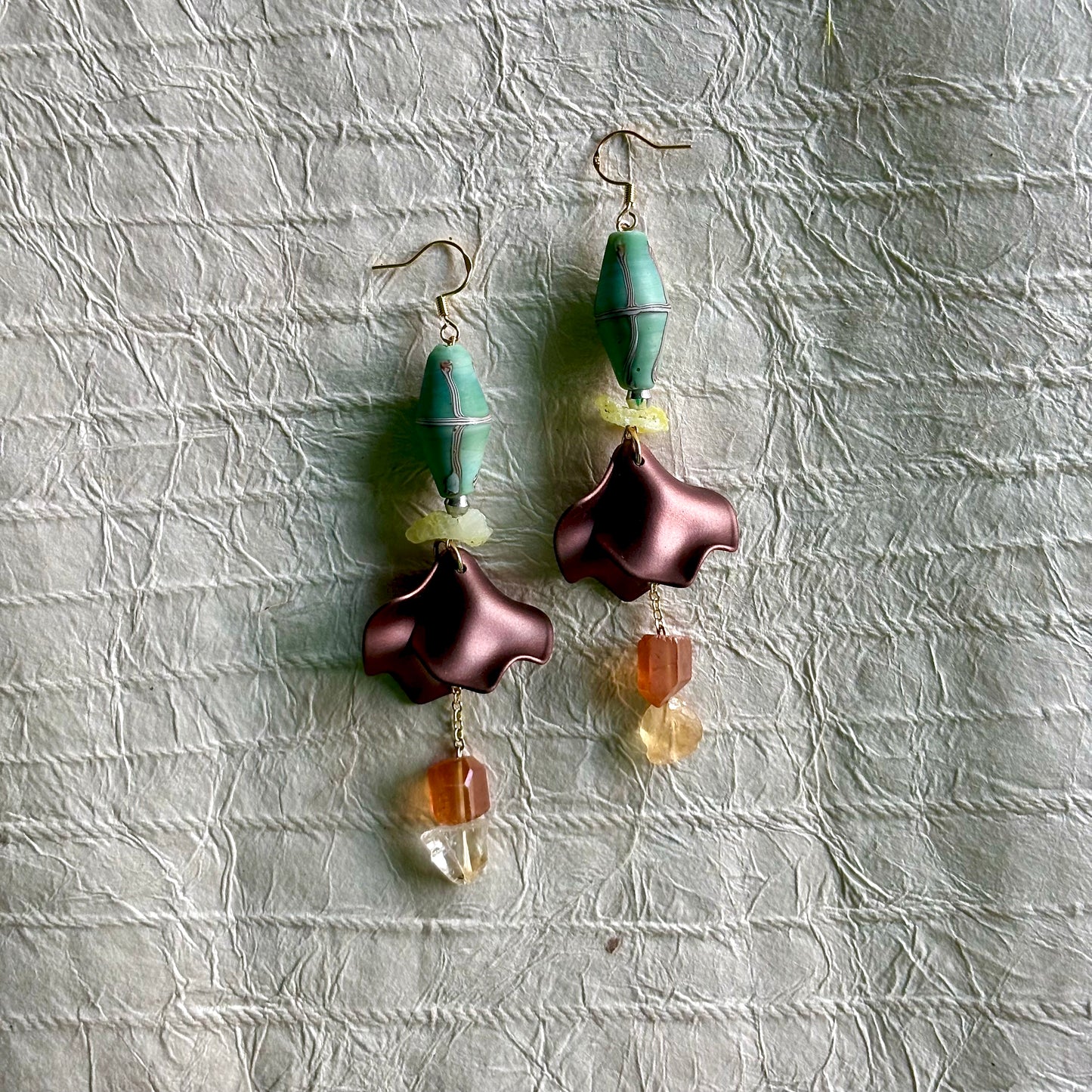 Fatima Rose Petal Dangle Earrings