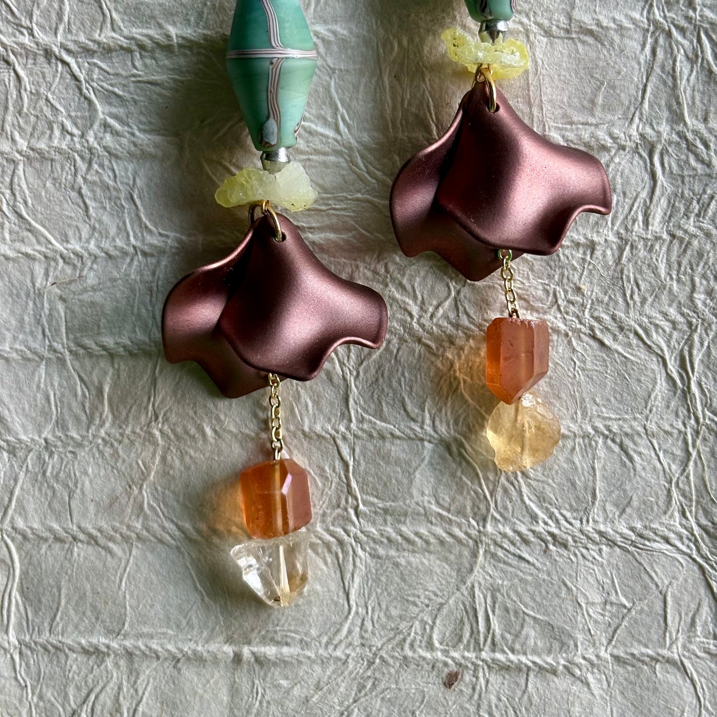 Fatima Rose Petal Dangle Earrings