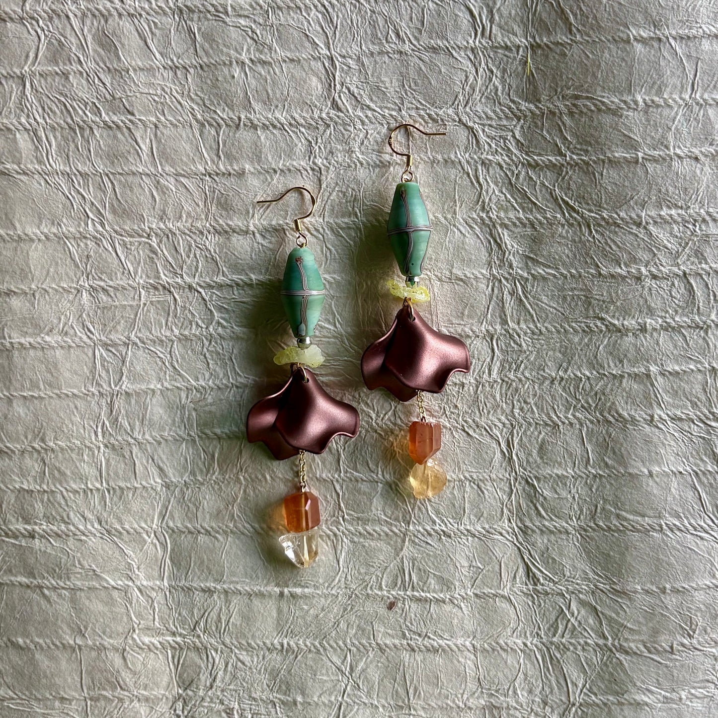 Fatima Rose Petal Dangle Earrings