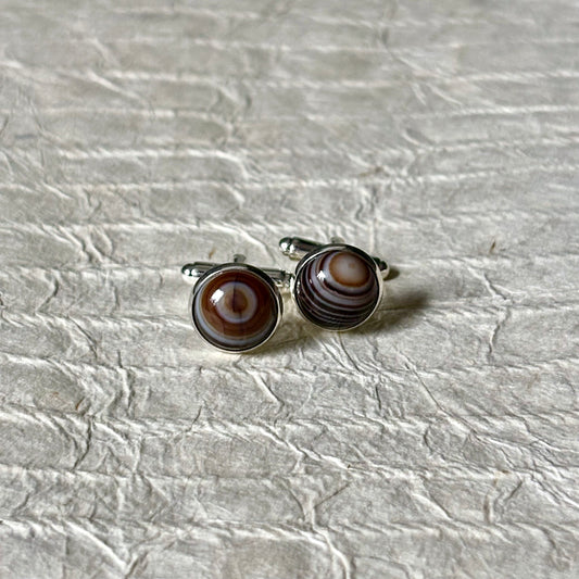 Kuhu Agate Cabochon Cufflinks