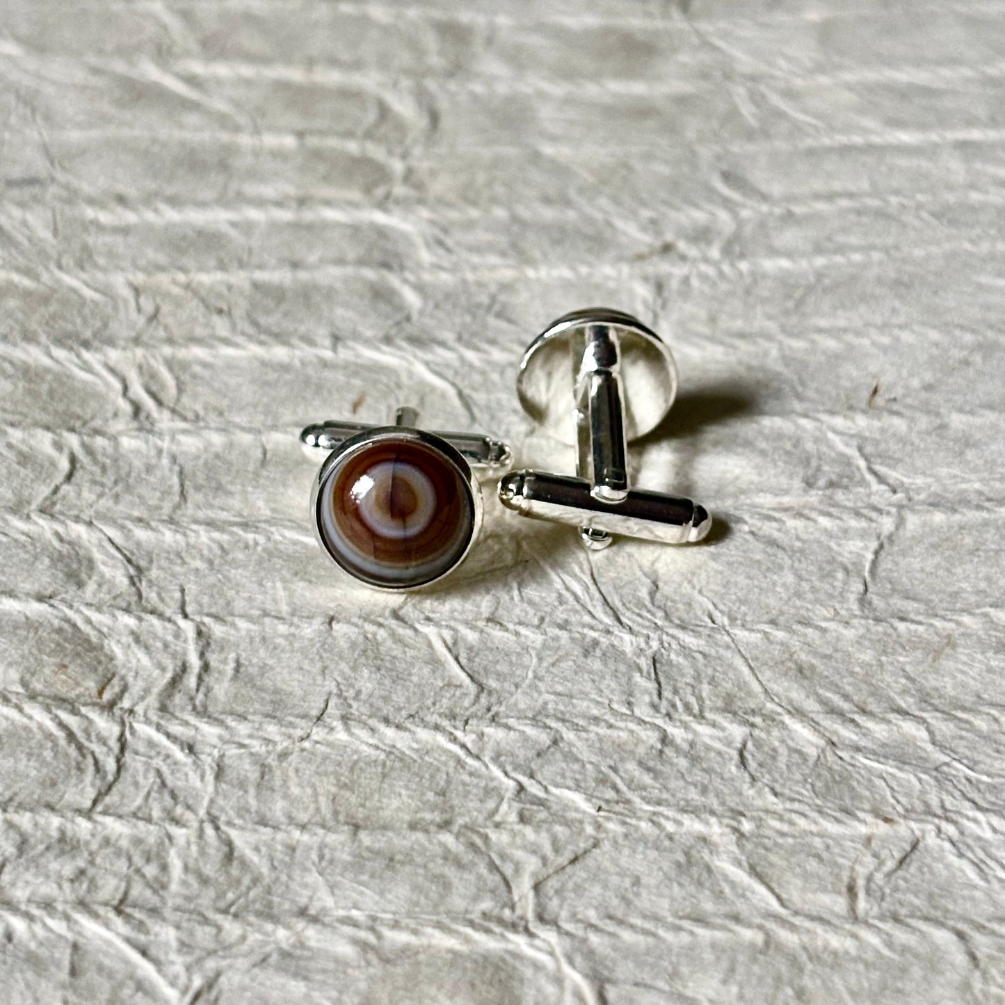 Kuhu Agate Cabochon Cufflinks