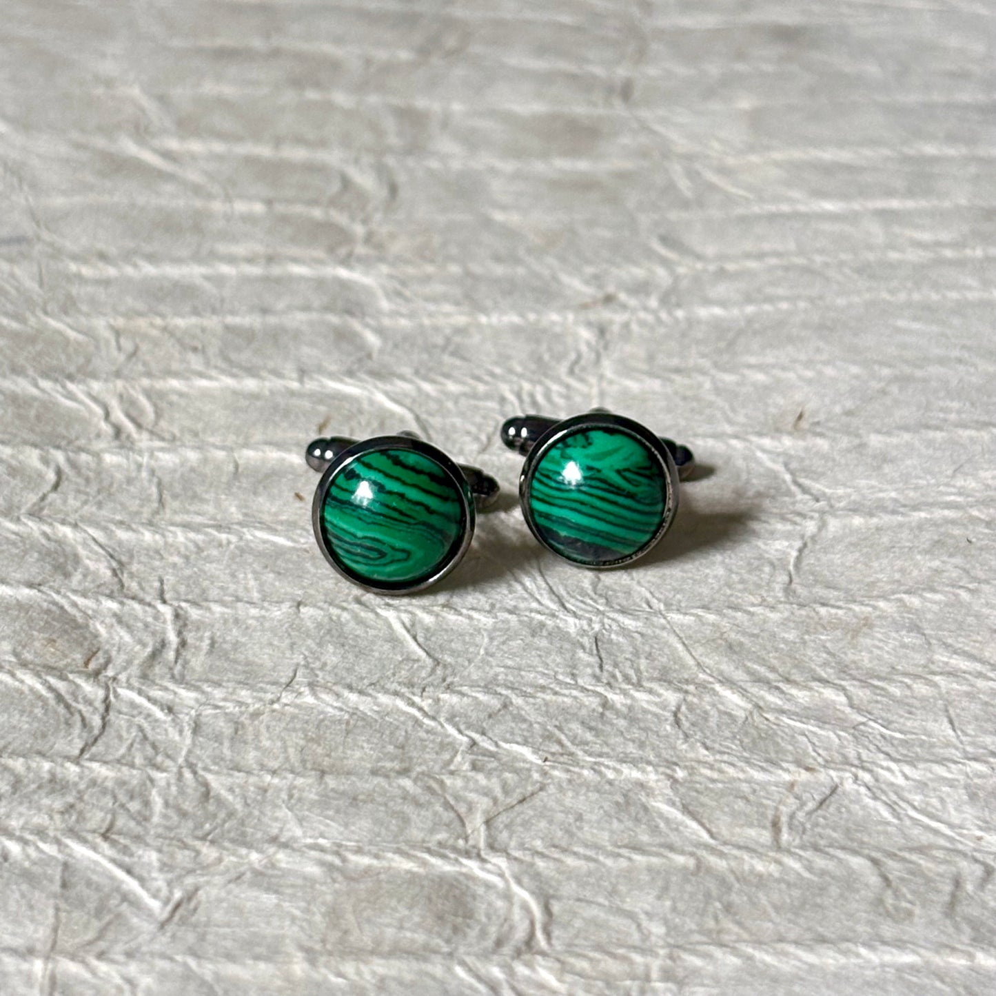 Zephyr Malachite Cabochon Cufflinks