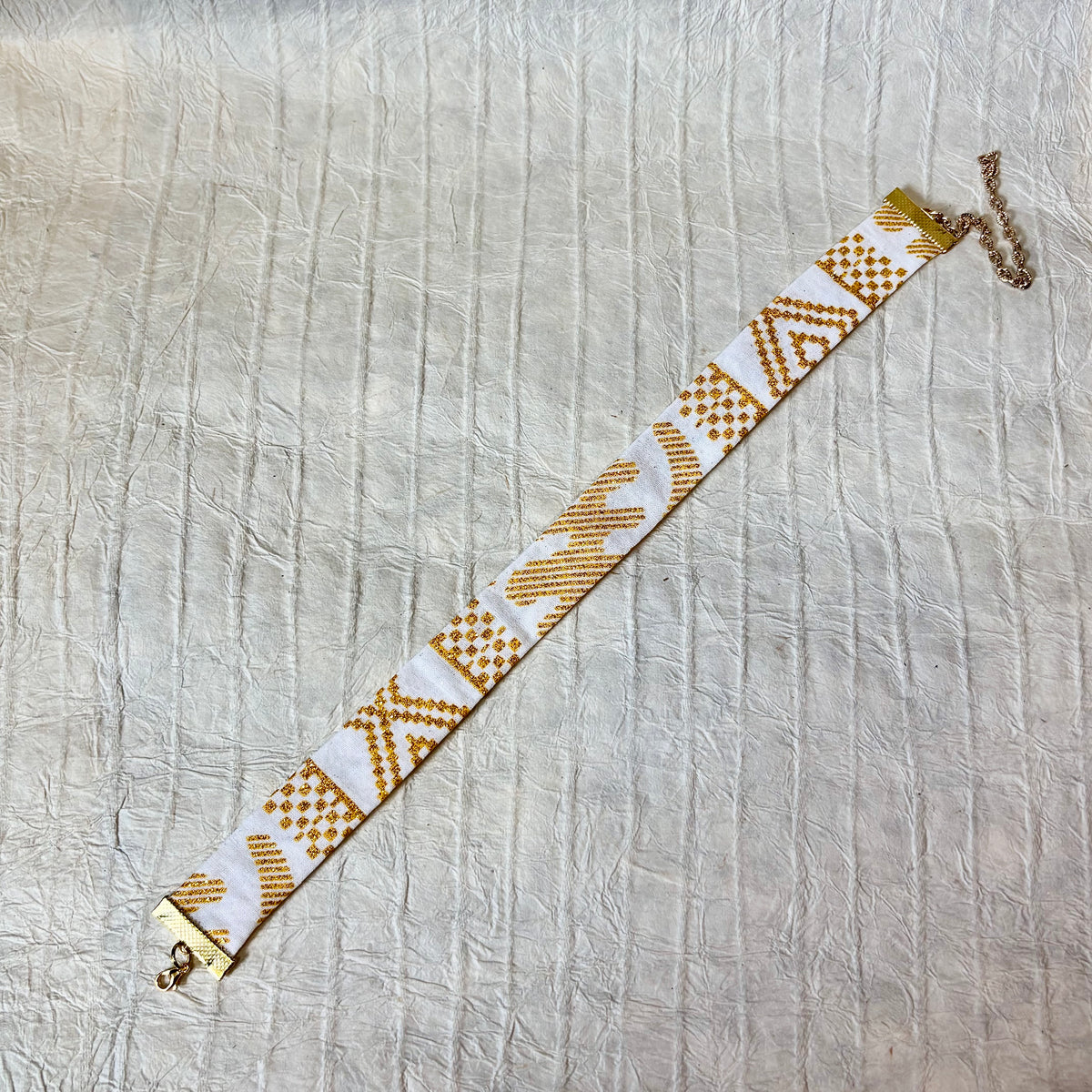 Naja Ankara Gold-trim Cotton Choker
