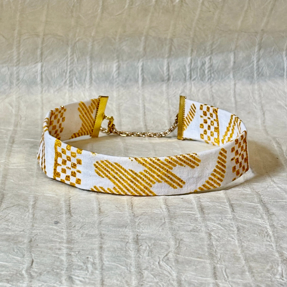 Naja Ankara Gold-trim Cotton Choker