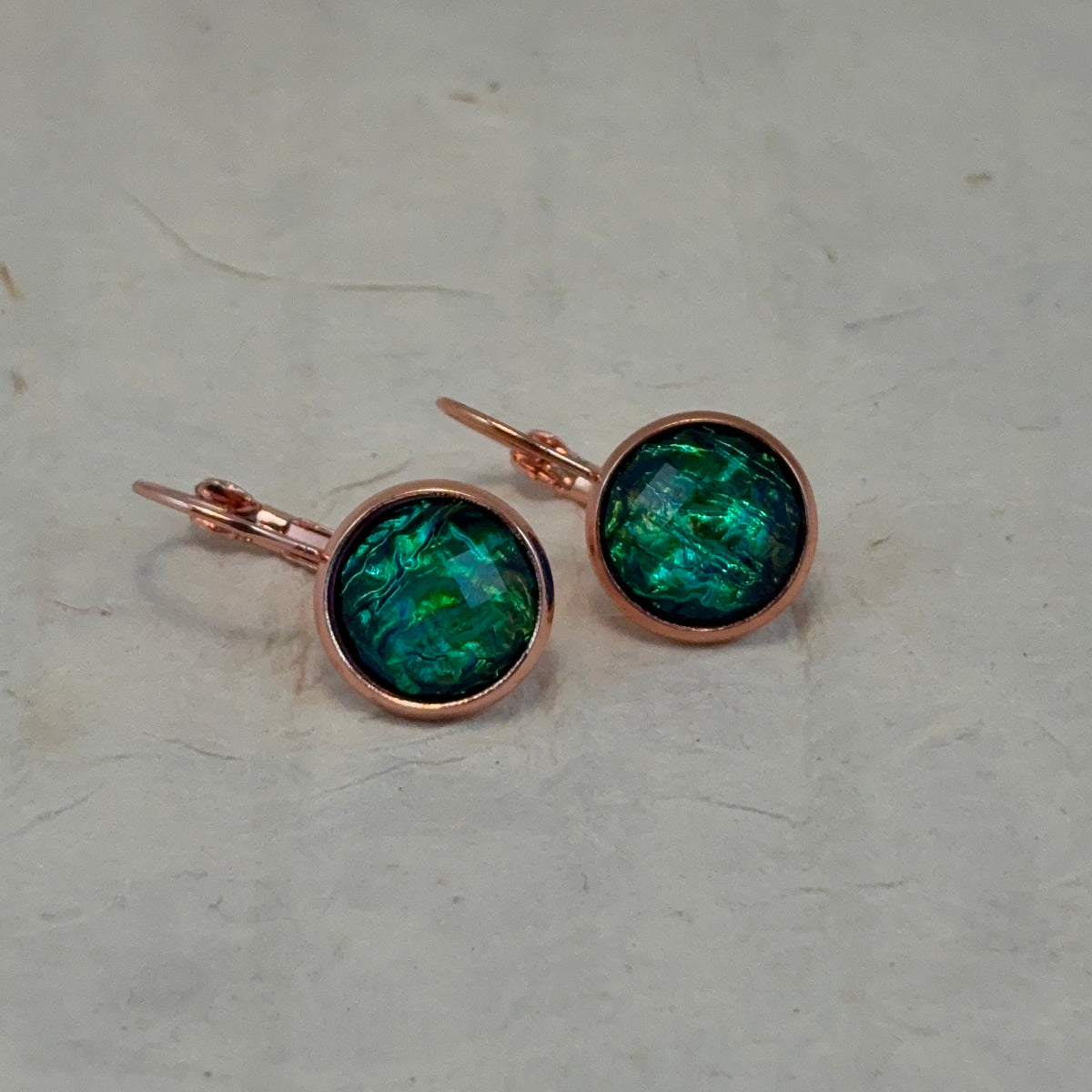 Misty Stud & Lever-back Cabochon Earrings