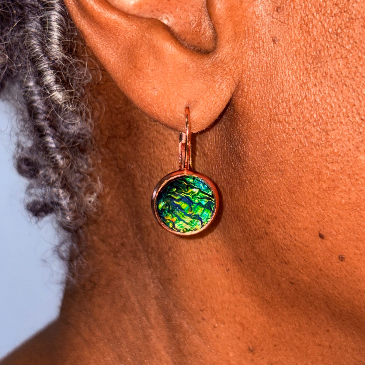 Misty Stud & Lever-back Cabochon Earrings