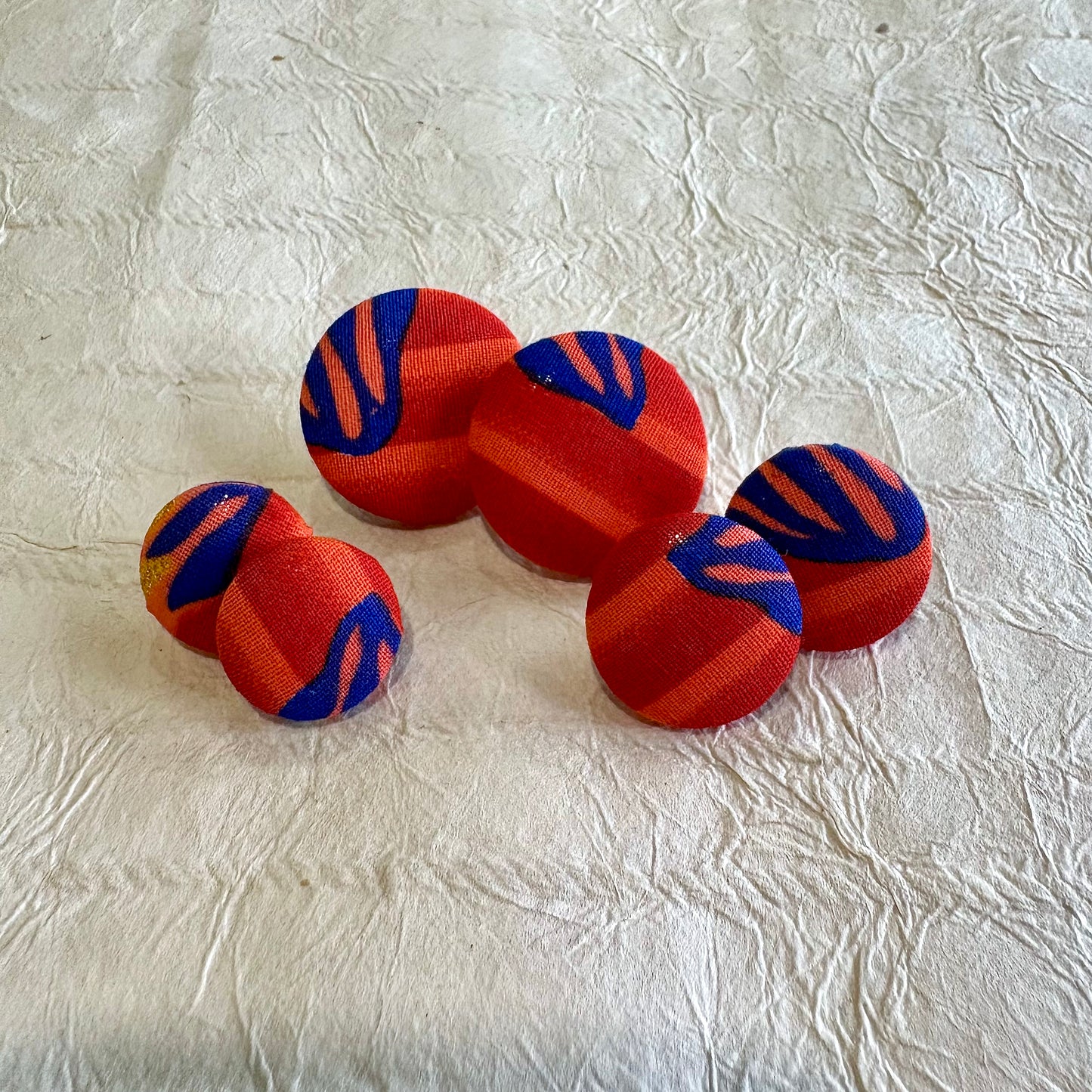 Nozomi Ankara Fabric Stud Earrings