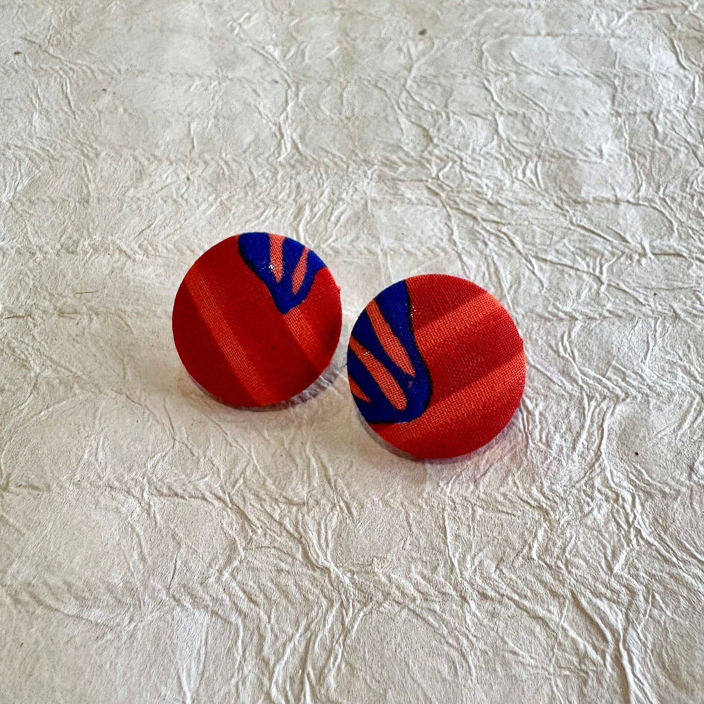 Nozomi Ankara Fabric Stud Earrings