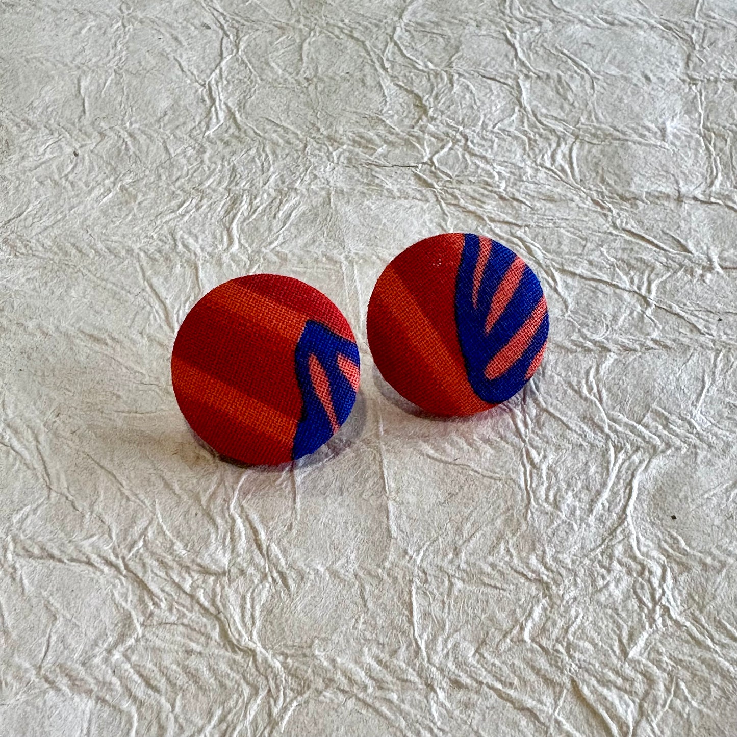 Nozomi Ankara Fabric Stud Earrings