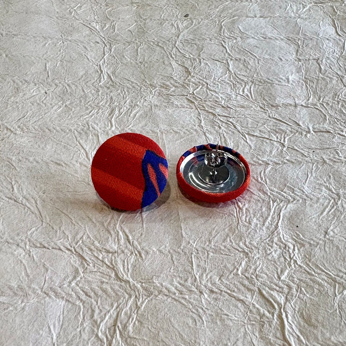 Nozomi Ankara Fabric Stud Earrings
