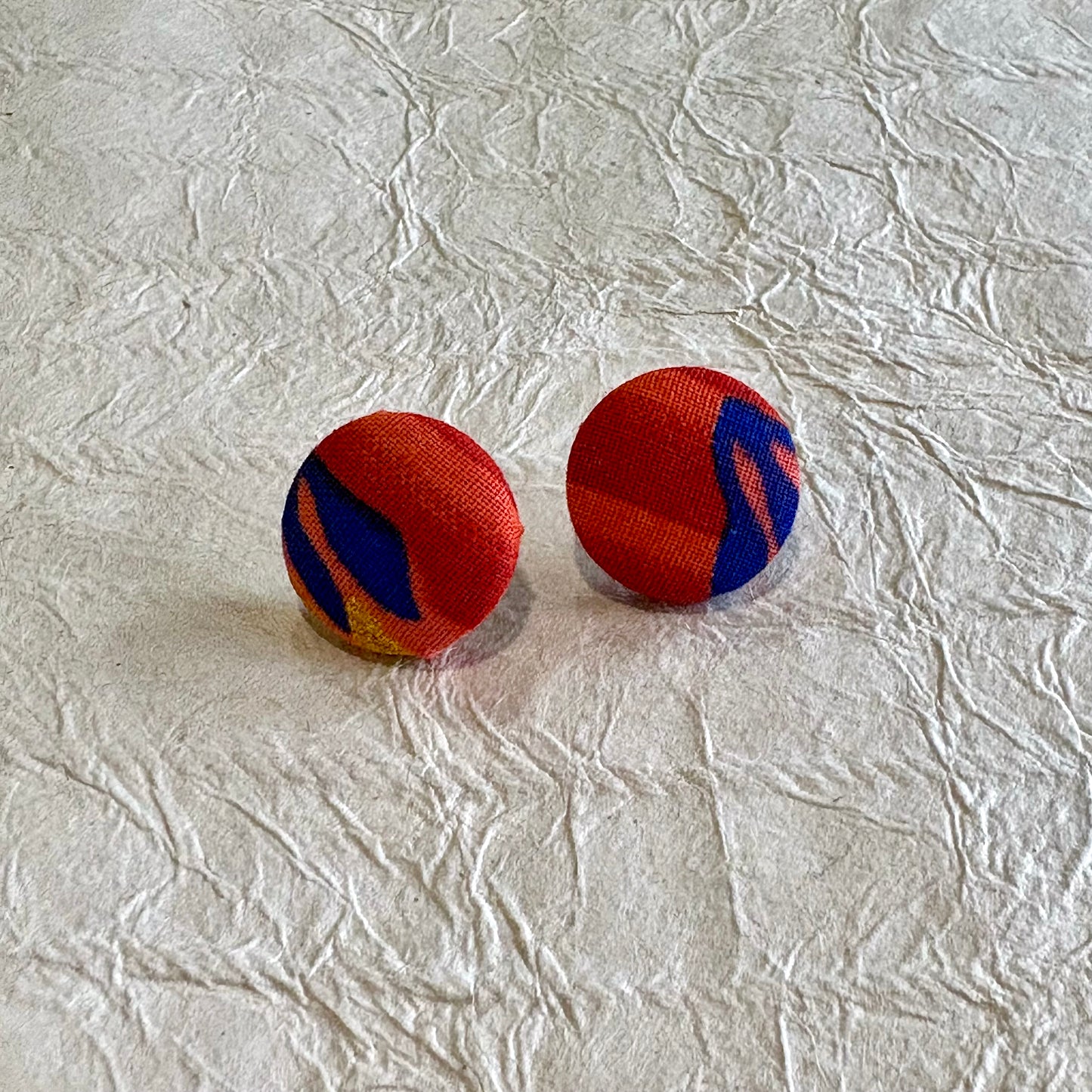 Nozomi Ankara Fabric Stud Earrings
