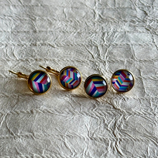 Anisa Stud & Lever-back Cabochon Earrings