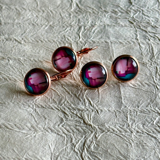 Alma Stud & Lever-back Cabochon Earrings